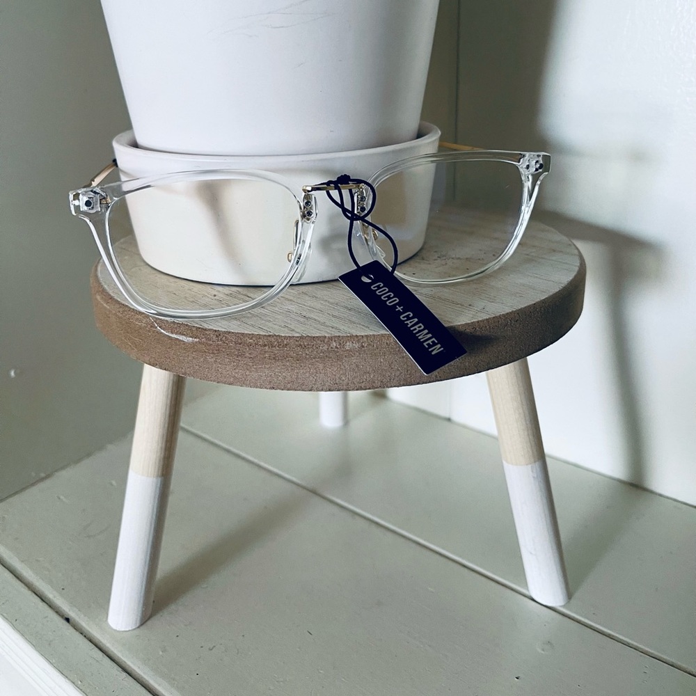 Blue Light Blocking White and Gold Sunglasses
